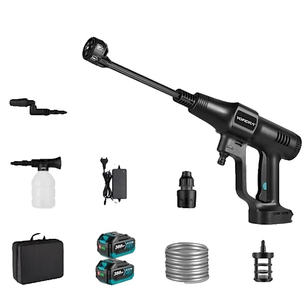 Högtryckstvättspistol, borstlös motor, 6-i-1-funktionalitet, 2 batteri 2 Battery 2 Battery