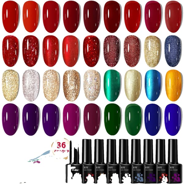 Gel Nagellack Set, 36 Färger, Semi-Permanent Formel, TT36004