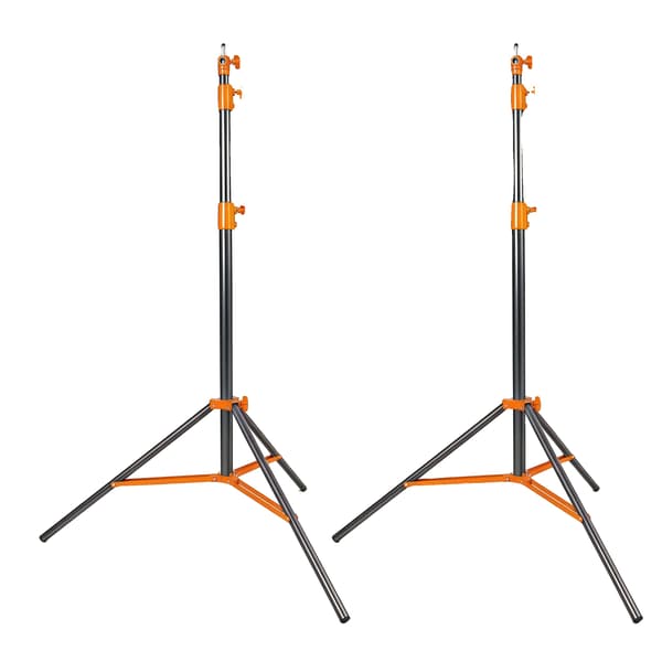 Ljusstativ, Robust Metallkonstruktion, Justerbar Höjd, 2st 2.8M ORANGE