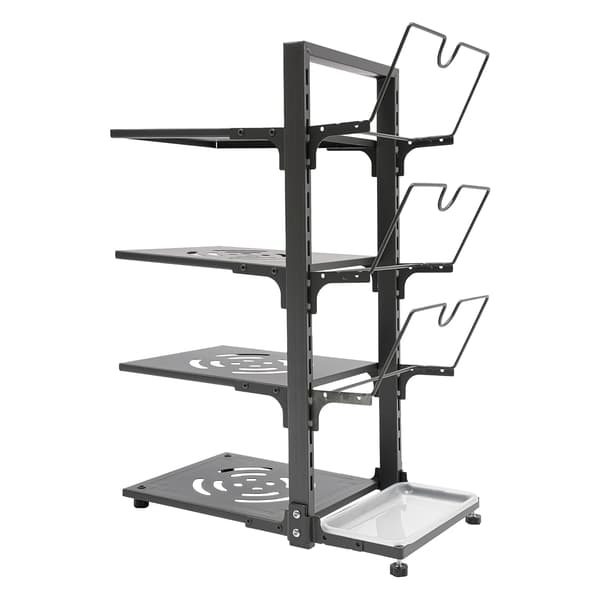 Pot Organizer, 4-lags design, justerbar højde, GRÅ