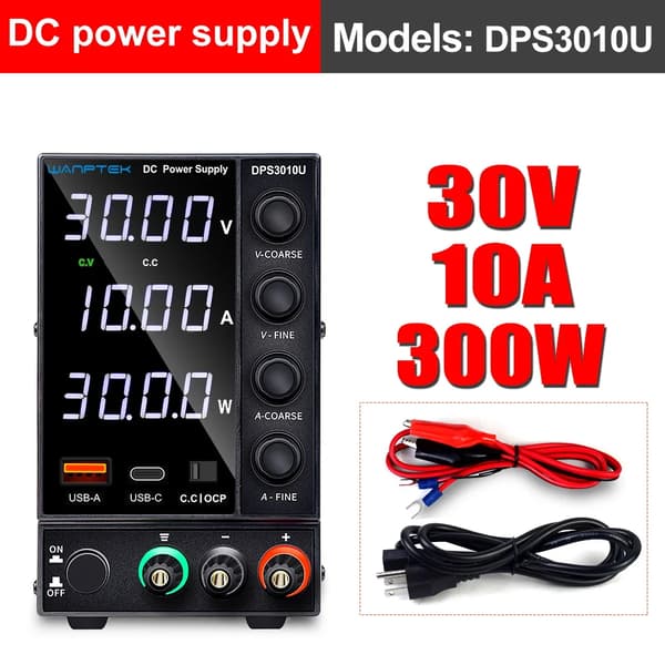 DC Strømforsyning, Justerbar Spænding, Encoder Kontrol, DPS3010U
