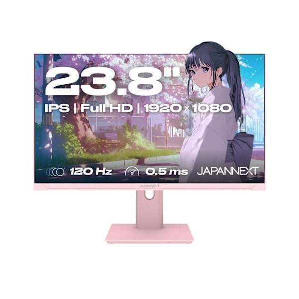 Spel-/kontorsmonitor | 23,8" | IPS | FHD | 120Hz | Pastellrosa