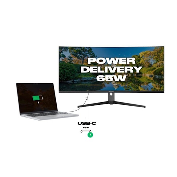 Kurvad PC-skärm | 37,5" | UWQHD+ | IPS-panel | USB-C (+ laddning 65W)