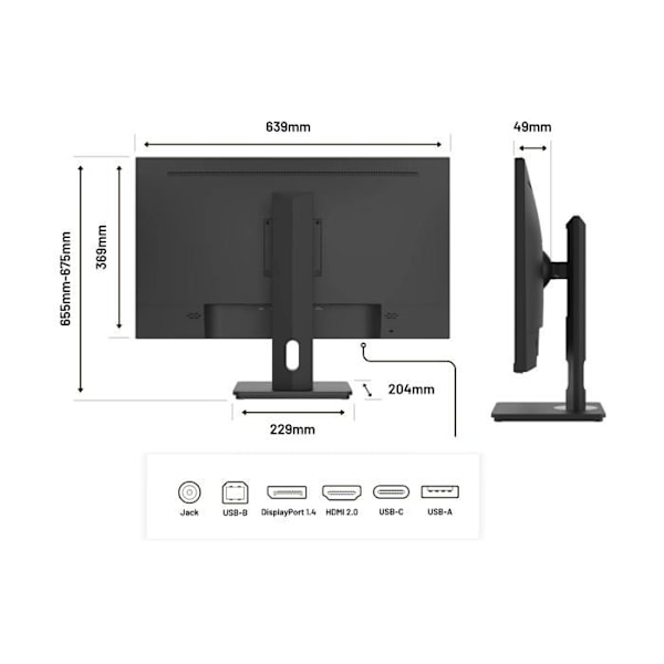 Työpöydän näyttö | 28" | 4K UHD | USB-C (+ lataus 65W)