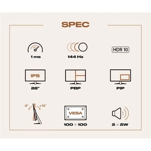 PC Gaming Skærm | 28" | IPS | 4K UHD | 144Hz