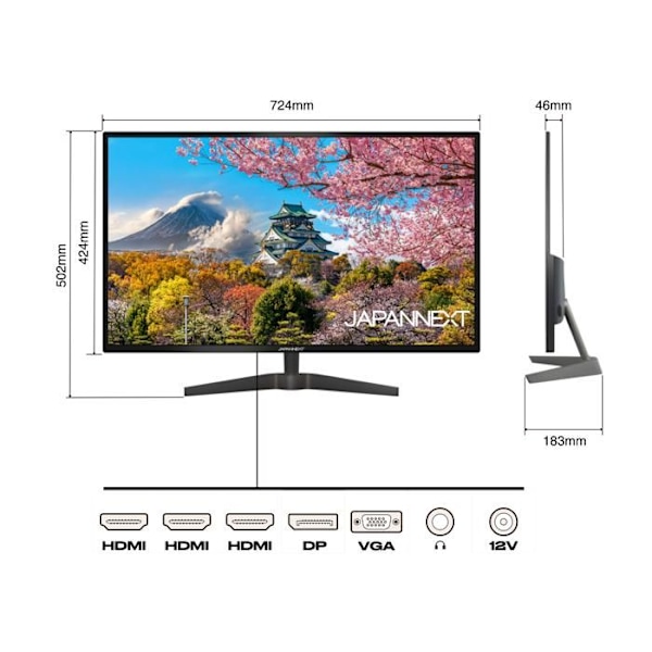 Office PC Monitor - JAPANNEXT - JN-IPS3200WQHD - 32" - WQHD - 60Hz