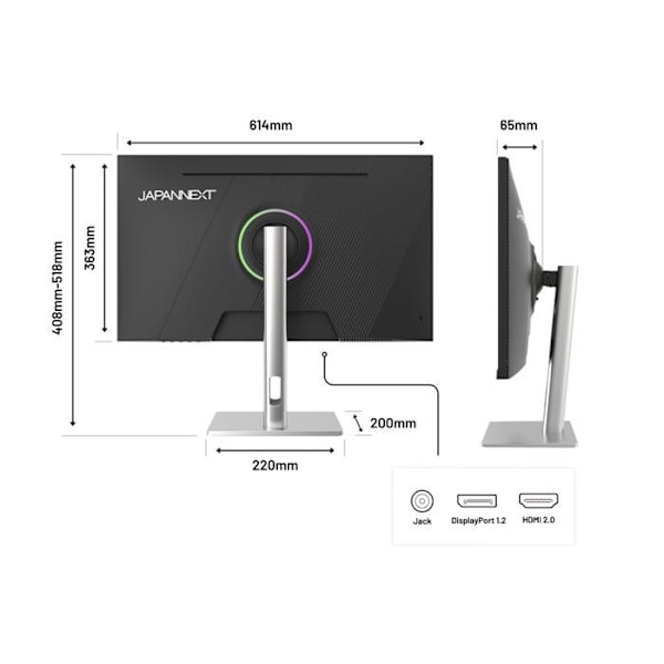 Pelikäyttöön tarkoitettu näyttö | 27" | IPS | FHD | 200Hz | Ergonominen jalka