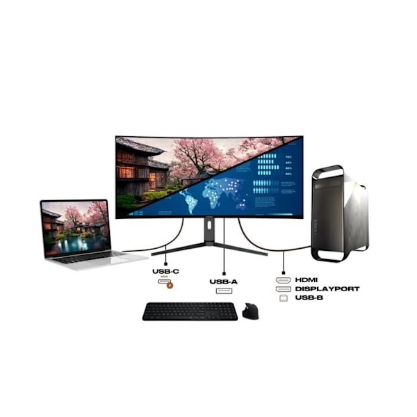 Kurvad PC-skärm | 39,7" | WUHD | IPS | USB-C (+ laddning 65W)