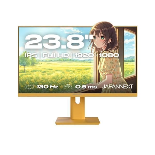Gaming/bureau PC-skærm | 23,8" | IPS | FHD | 120Hz | Pastel gul
