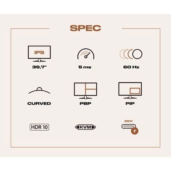 Kurvad PC-skärm | 39,7" | WUHD | IPS | USB-C (+ laddning 65W)
