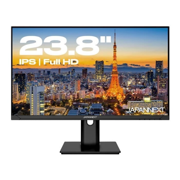 PC Skærm - JAPANNEXT - 23,8" FHD - IPS - 60Hz - Ergonomisk Sort