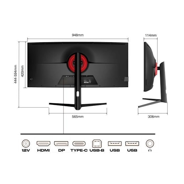 Kurvad PC-skärm | 39,7" | WUHD | IPS | USB-C (+ laddning 65W)