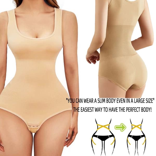 Sømløs hel bodysuit shapewear stringtruser kroppsformer midjetrener magekontroll slankende undertøy korsett for kvinner black M-L