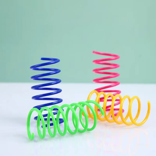 20 Stykker Holdbare Farverige Plastfjer Kattelegetøj Spiral Til Katte Én Størrelse 20 PCS