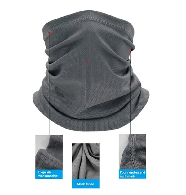 Halsduk i issilke, sval ansiktsscarf, flerfärgad Deep Grey