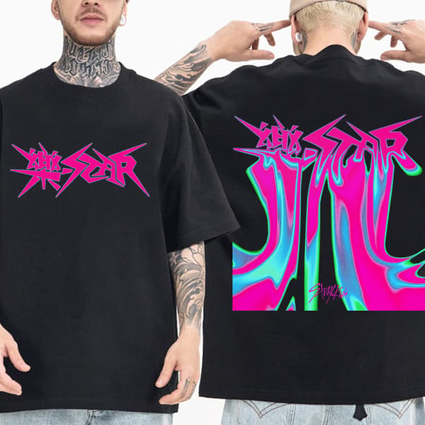 Stray Kids Rock-Star trykt topp kortermet t-skjorte Grey M