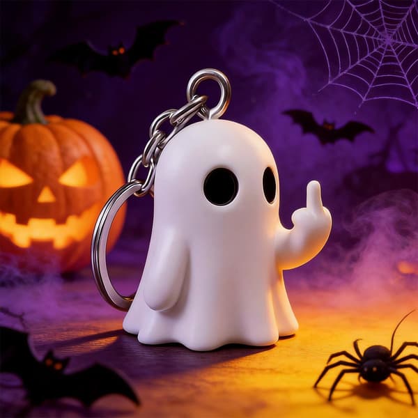 Rolig Spökhållare Halloween Väskberlocker Plånboksberlocker för Handväskor Söta Nyckelringar för Bilnycklar Presenter till Kvinnor white