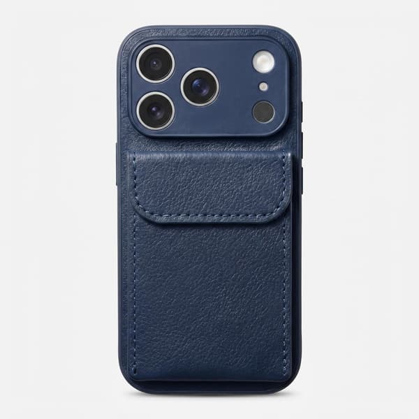 Korttipaikallinen lompakkokotelo iPhone 17 Air 16 E 15 14 12 13 Mini 11 Pro Max Plus -puhelimille, iskunkestävä nahkakotelo deep blue iphone13pro