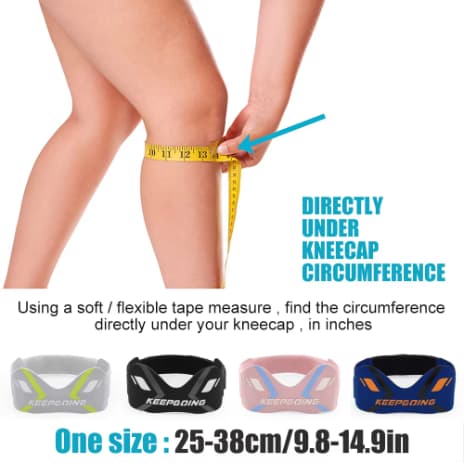 1 par patellaband för knäsmärta knästöd patellastabilisator ortoser sena ergonomisk dyna Black 1 Pair