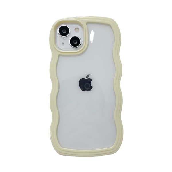 Sött lockigt vågigt ramfodral, transparent mjukt silikonskyddsfodral Mint 11pro max