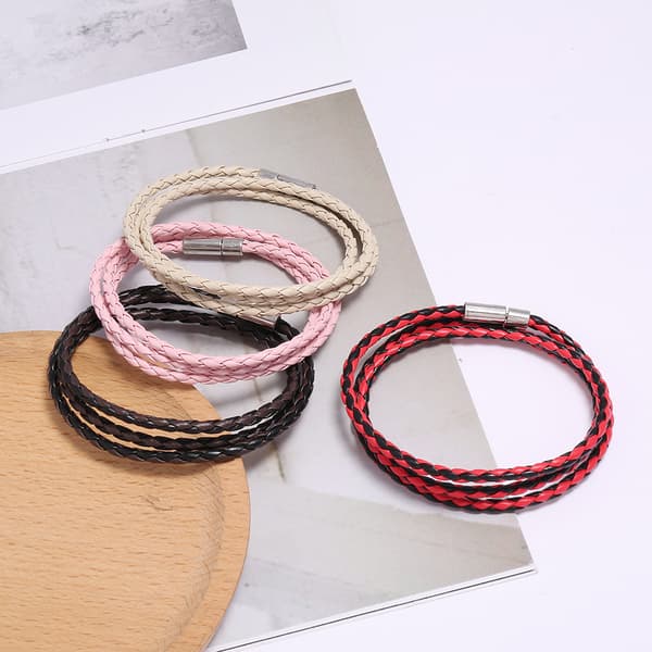 2-pack PU-läderarmband för män och kvinnor i flera färger White