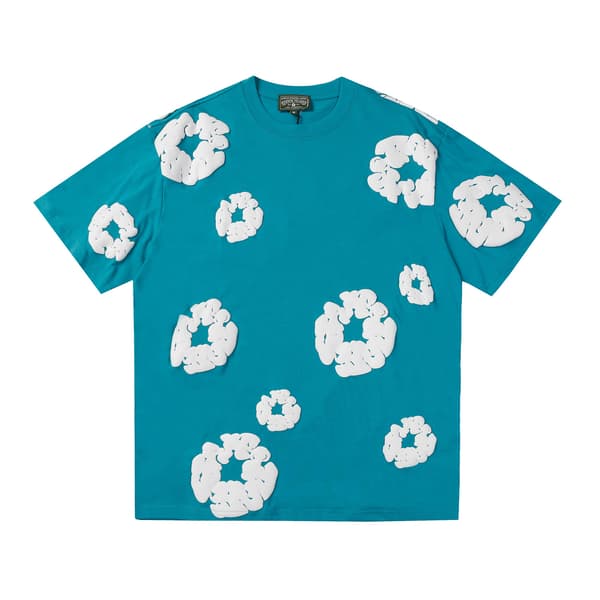 Denim Tears Sommer Løs Afslappet Top Bomulds T-shirt S-2XL Blue S
