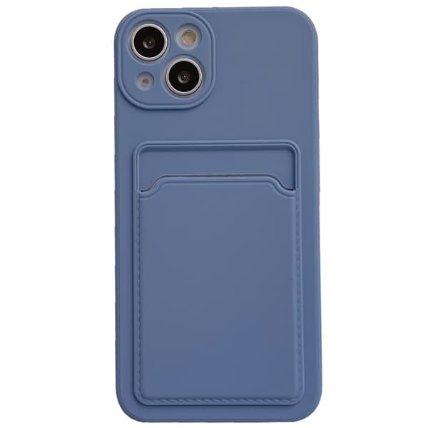 Luksuriøst mykt silikonlommebokdeksel til iPhone 17 Air 16 15 14 Plus 13 12 11 Pro Max Støtsikkert kortholderdeksel Deep Blue iphone16pro max