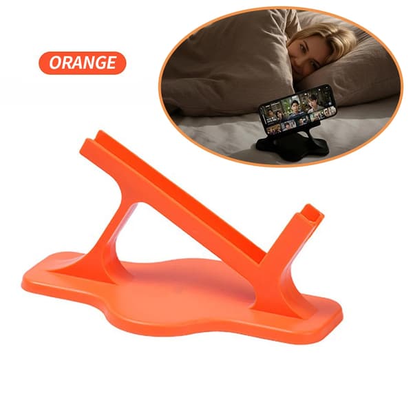 Sengeliggende doven telefonholder til sideliggende, stabil ergonomisk telefonholder til håndfri visning, perfekt til underholdning ved sengetid orange