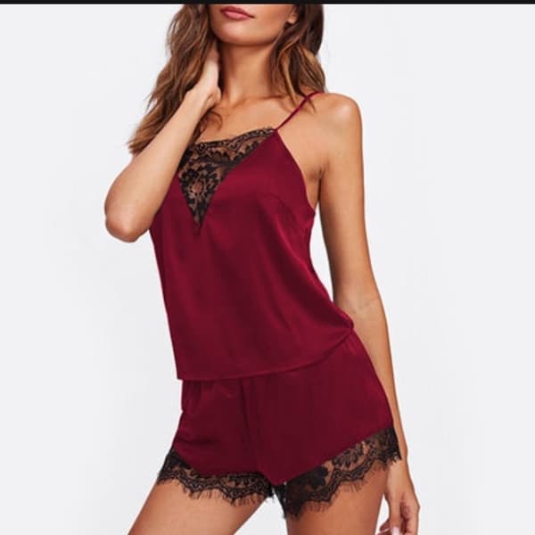 2 stk/sett Damepyjamas Sett Blonder Ermeløs Hjemmetøy pink XL
