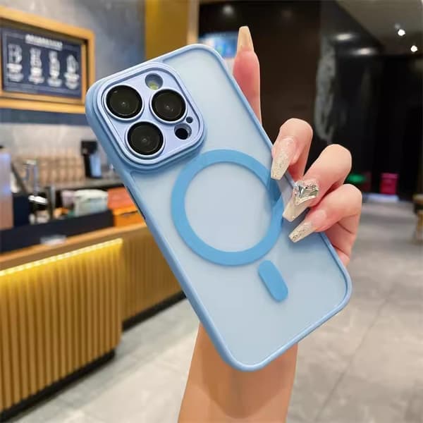Kompatibel med iPhone 17 16 15 14 13 12 11 PRO Max Shell MagSafe TPU beskyttelsesdeksel blue 14 plus