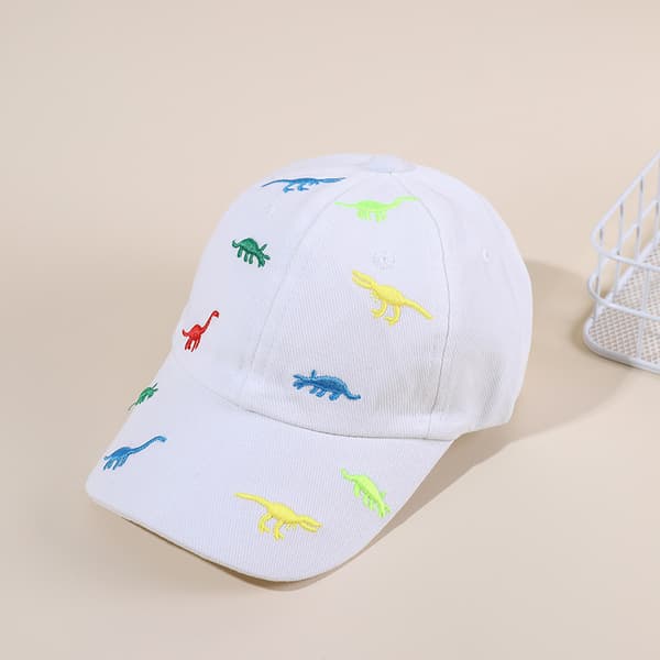 Baseballcaps for små jenter med brodert dinosaur, solhatt for vår/sommer, baseballcaps for små gutter for 2-8 år Blue 48-54CM