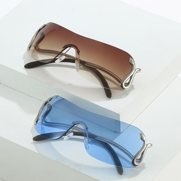 Mænd Kvinder Slange Solbriller Y2K Solbriller Gradual Grey