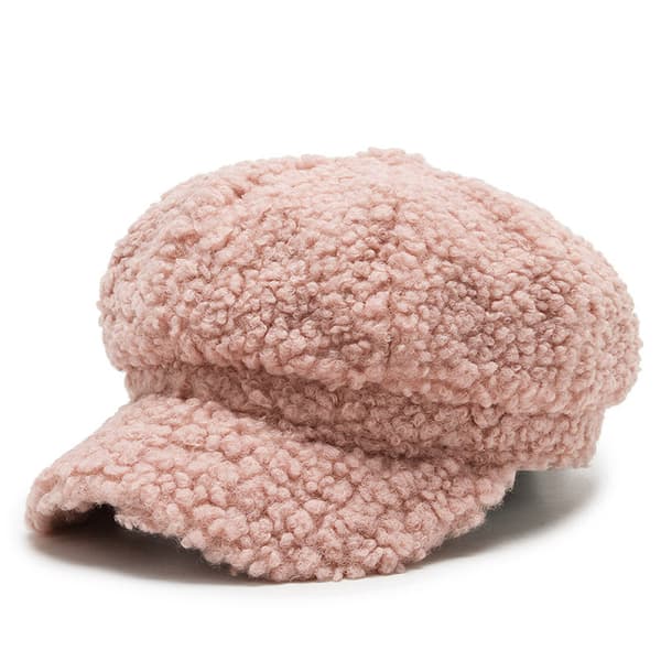Retro Basker Flerfärgad Konstnärshatt Klassisk Målarhatt Fritid Oktagonal Hatt Lammull för Vår Höst Vinter Dagligt Bruk Pink 58cm