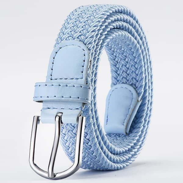 Flettede bælter i strækkanvas til kvinder - Damebælter til jeans, One Size sky blue 107*2.5CM