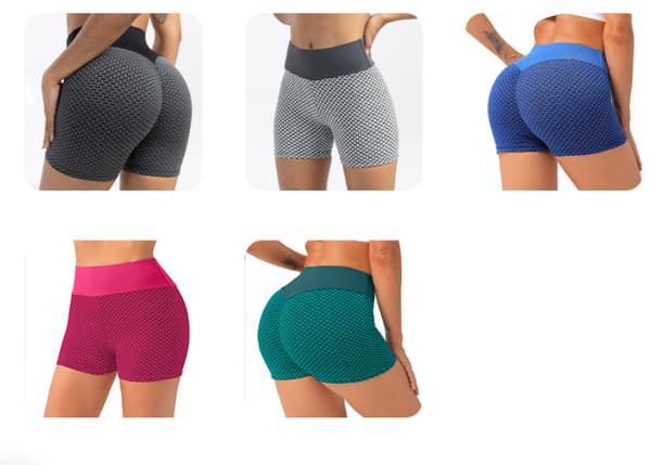 Booty Shorts High Waist Yoga Shorts Elastisk Midje Løping Trening Biker Shorts for Kvinner Grey M
