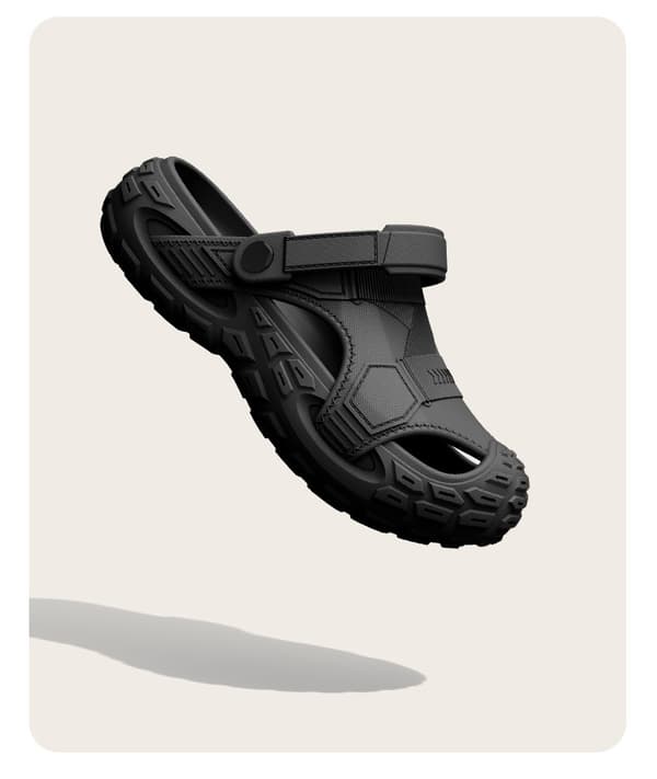 Utomhus Herr Sommar Halkfria, Andningsbara, Slitstarka, Fritidsstrandtofflor Black 44-45