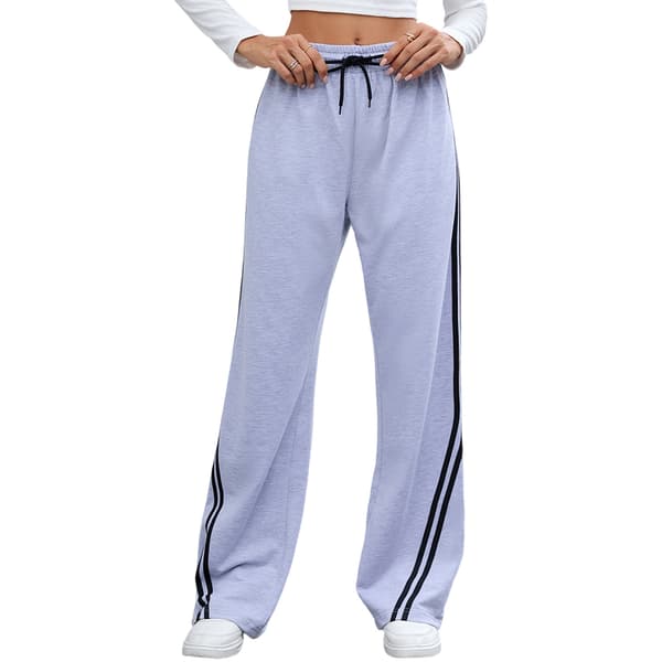 Dame Brede Ben Sweatpants Afslappede Højtaljede Lige Sweatpants Snøre Joggers med Lommer light grey M