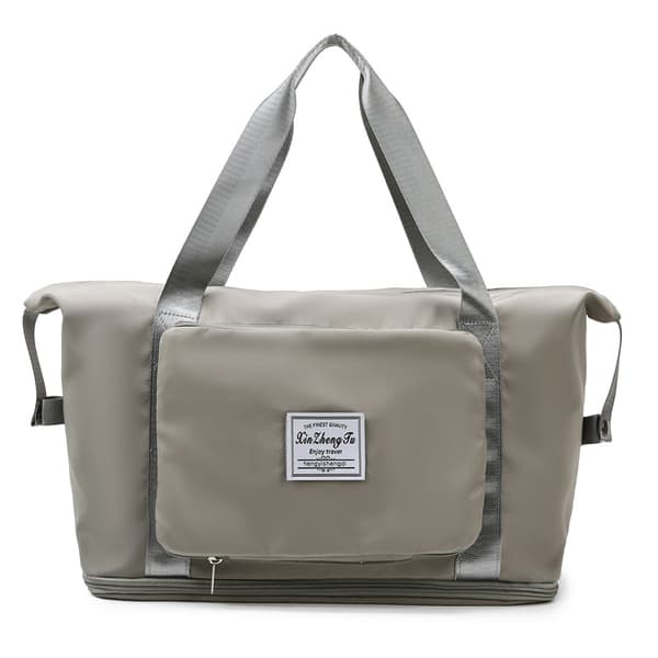 Stor sammenleggbar koffert, lett og vanntett duffelbag med festestropp, tørr og våt separasjon sammenleggbar koffert Mid Grey
