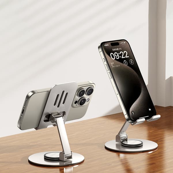 Telefonholder Anti-Slip Rotationsbase 360-graders Støtte Stabil Sammenfoldelig Desktop Dovne Bærbar Tablet Støtte Grey