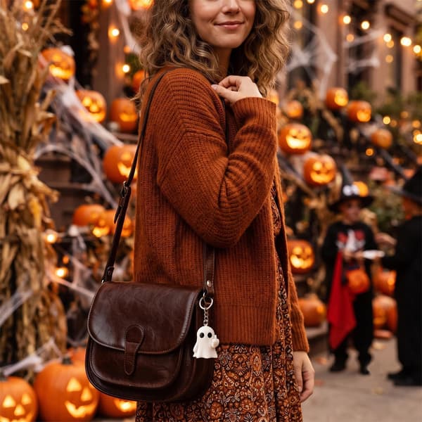 Sjov Spøgelsesnøglering Halloween Taske Charms Pung Charms til Håndtasker Søde Nøgleringe til Bilnøgler Gaver til Kvinder white