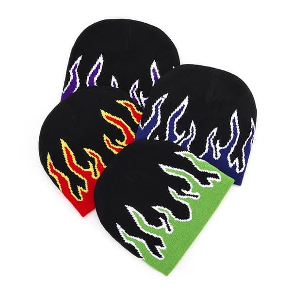 Y2K Flammehue Strikket Varm Vinterhue Green
