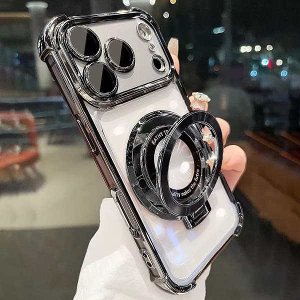 För Magsafe Fäste Stativ Hållare Fodral för iPhone 17 Pro Max Air 16 15 14 Plus Linsskydd för iPhone 11 12 13 Pro Max black iphone 13 pro max