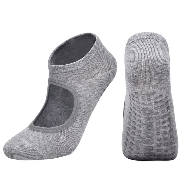 1 par yogastrumpor Halkfria strumpor med grepp Pilates Balett Barre Strumpor för kvinnor Light Grey 35-42