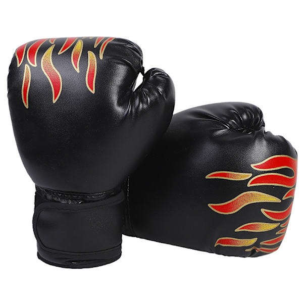 Boxhandskar Barn Junior Ungdom Träning Kickboxning Black Flame