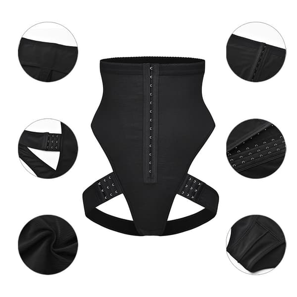 Mage Midjetränare Kvinnlig Exceptionell Shapewear 2-I-1 Hög Midja Höftlyftande Byxor Black 2XL