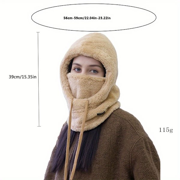 Vinter Termisk Fleece Balaclava Halsduk Mössa för Kvinnor Blue