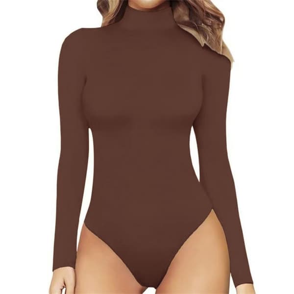 Langermet T-skjorte Sexy Turtleneck Onesie Slim-fit Termisk Undertrøye Light Grey M