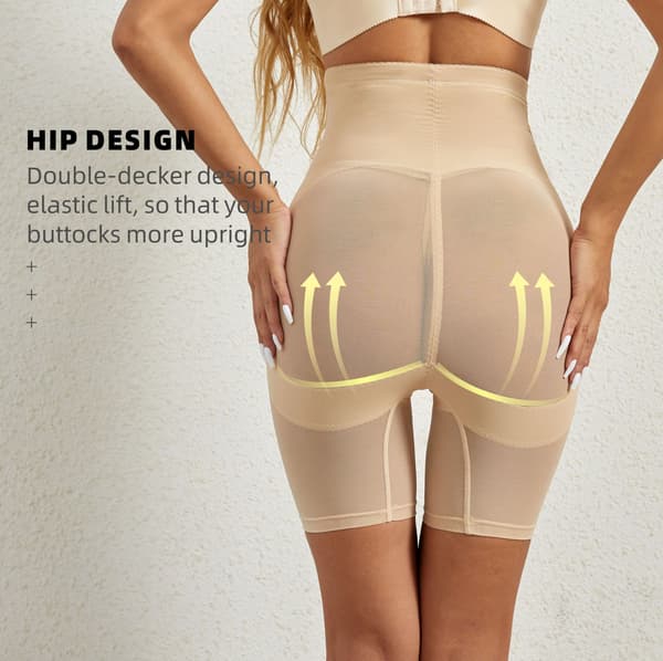 Shapewear Leggings med Magkontroll och Rumplift S-3XL Beige XL
