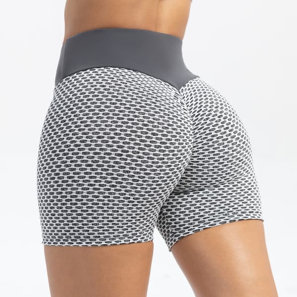 Booty Shorts Hög Midja Yogashorts Elastisk Midja Löpning Gym Träning Biker Shorts för Kvinnor Blue S