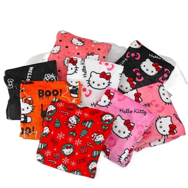 Sarjakuva HelloKitty Flannel-pyjamahousut Paksummat pyjamat Musta Pinkki Kissa Pink L